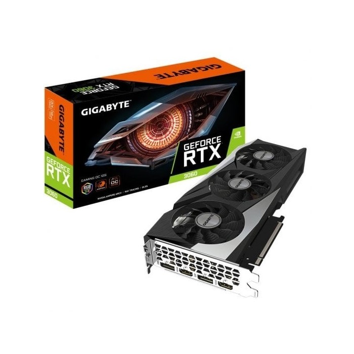 Tarjeta Gráfica Gigabyte GeForce RTX 3060 GAMING OC 12GB GDDR6 Rev 2.0