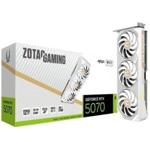 Tarjeta Gráfica ZOTAC GAMING GeForce RTX 5070 AMP White Edition 12GB GDDR7 Reflex 2 RTX AI DLSS4