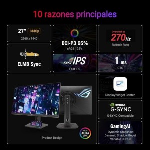 Monitor ASUS ROG Strix XG27ACMG 27" LED Fast IPS WQHD 270Hz G-Sync Compatible