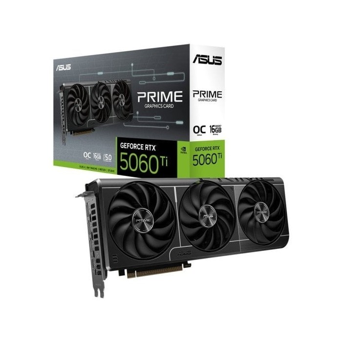 Tarjeta Gráfica ASUS PRIME GeForce RTX 5060 Ti OC Edition 16GB GDDR7 Reflex 2 RTX AI DLSS4