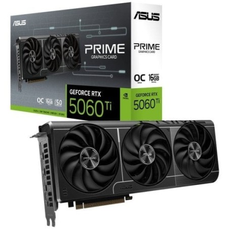 Tarjeta Gráfica ASUS PRIME GeForce RTX 5060 Ti OC Edition 16GB GDDR7 Reflex 2 RTX AI DLSS4