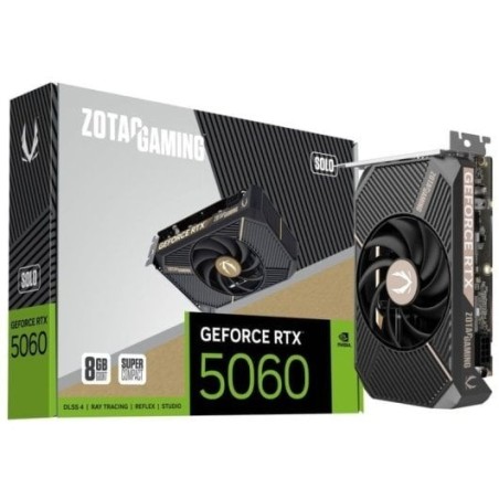 Tarjeta Gráfica ZOTAC GAMING GeForce RTX 5060 SOLO 8GB GDDR7 Reflex 2 RTX AI DLSS4