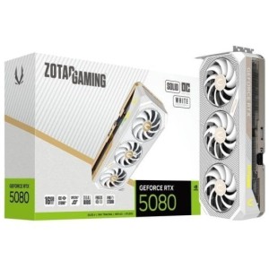 Tarjeta Gráfica ZOTAC GAMING GeForce RTX 5080 SOLID OC 16GB GDDR7 Reflex 2 RTX AI DLSS4 Blanca