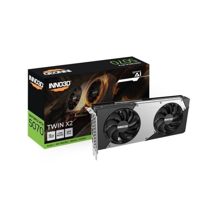 Tarjeta Gráfica Inno3D GeForce RTX 5070 TWIN X2 12GB GDDR7 Reflex 2 RTX AI DLSS4