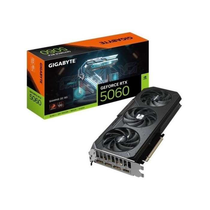 Tarjeta Gráfica Gigabyte GeForce RTX 5060 GAMING OC 8GB GDDR7 Reflex 2 RTX AI DLSS4