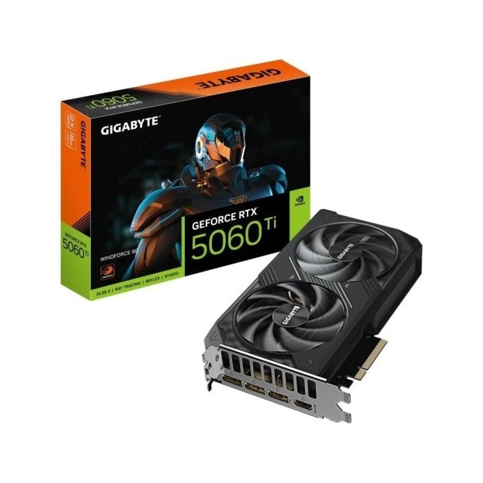 Tarjeta Gráfica Gigabyte GeForce RTX 5060 Ti WINDFORCE 8GB GDDR7 Reflex 2 RTX AI DLSS4 Tarjeta Gráfica Gigabyte GeForce RTX 5060 Ti WINDFORCE 8GB GDDR7 Reflex 2 RTX AI DLSS4