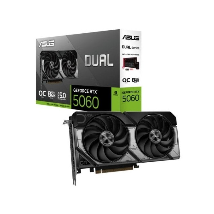 Tarjeta Gráfica ASUS Dual GeForce RTX 5060 OC Edition 8GB GDDR7 Reflex 2 RTX AI DLSS4