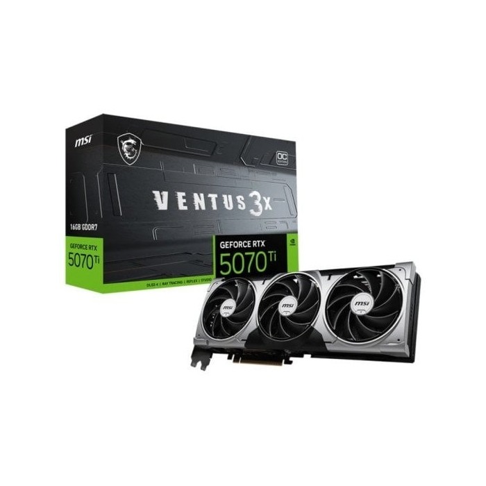 Tarjeta Gráfica MSI GeForce RTX 5070 Ti VENTUS 3X OC 16GB GDDR7 Reflex 2 RTX AI DLSS4
