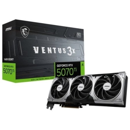 Tarjeta Gráfica MSI GeForce RTX 5070 Ti VENTUS 3X OC 16GB GDDR7 Reflex 2 RTX AI DLSS4
