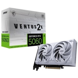 Tarjeta Gráfica MSI GeForce RTX 5060 VENTUS 2X OC 8GB GDDR7 Reflex 2 RTX AI DLSS4 Blanca