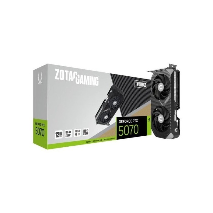 Tarjeta Gráfica Zotac GAMING GeForce RTX 5070 Twin Edge 12 GB GDDR7 Reflex 2 RTX AI DLSS4