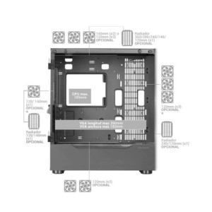 Torre PC Mars Gaming MC-ULT Caja Gaming Custom XXL E-ATX Doble Cristal Templado Puerta Lateral Bla