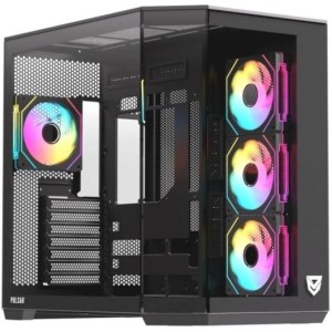 Torre PC Nfortec Pulsar ARGB Semi Torre ATX con Doble Cristal Templado 4 Ventiladores Backrouting N