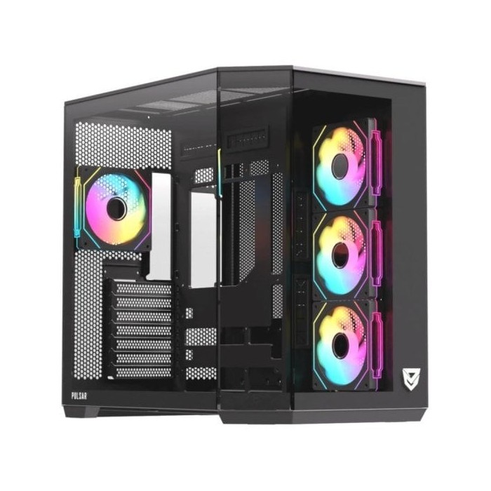 Torre PC Nfortec Pulsar ARGB Semi Torre ATX con Doble Cristal Templado 4 Ventiladores Backrouting N
