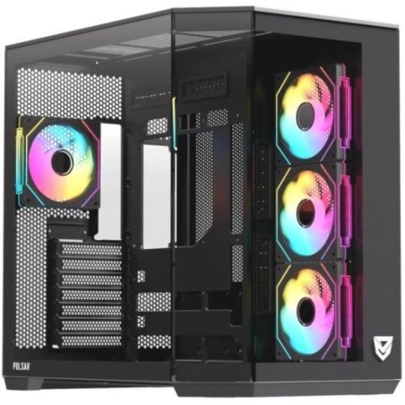 Torre PC Nfortec Pulsar ARGB Semi Torre ATX con Doble Cristal Templado 4 Ventiladores Backrouting N