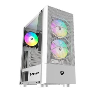 Torre PC Nfortec Caelum RGB Torre ATX con Frontal Mallado Cristal Templado USB 3.0 Blanca