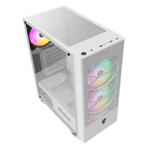 Torre PC Nfortec Caelum RGB Torre ATX con Frontal Mallado Cristal Templado USB 3.0 Blanca