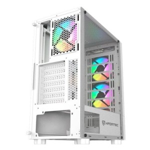 Torre PC Nfortec Caelum RGB Torre ATX con Frontal Mallado Cristal Templado USB 3.0 Blanca