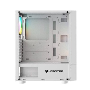 Torre PC Nfortec Caelum RGB Torre ATX con Frontal Mallado Cristal Templado USB 3.0 Blanca