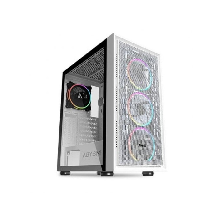 Torre PC Abysm Gaming Danube Kamp ARGB Caja PC ATX Cristal Templado USB 3.0 Blanca