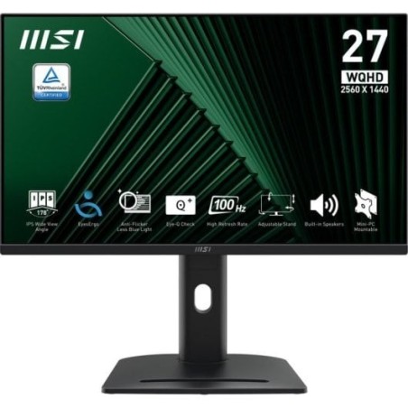 Monitor MSI PRO MP275QPG 27" LED IPS QHD 100Hz Adaptive Sync Altavoces Regulable Altura