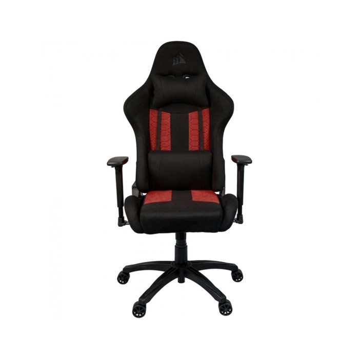 Corsair TC100 RELAXED Silla Gaming con Cojín y Almohada Cervical Negra/Roja