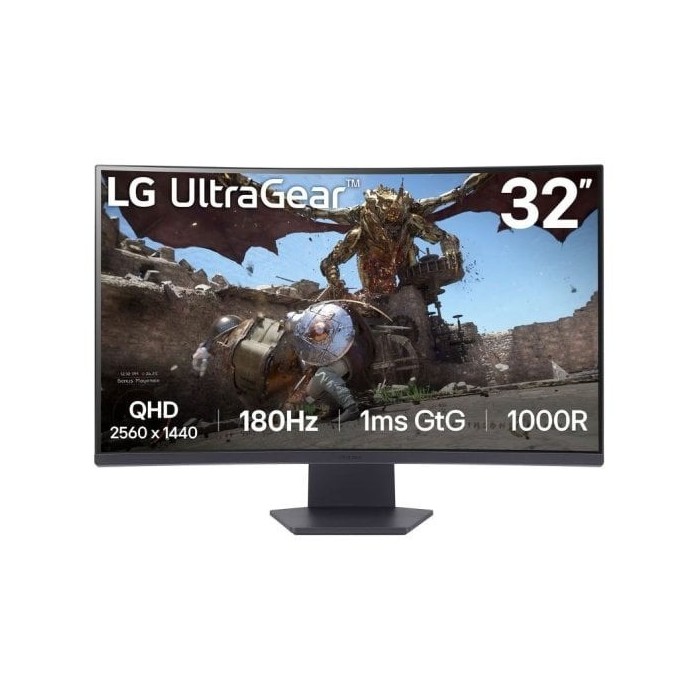 Monitor LG UltraGear 32GS60QC-B 31.5" LED VA QHD 180Hz FreeSync Curva Monitor LG UltraGear 32GS60QC-B 31.5" LED VA QHD 180Hz FreeSync Curva