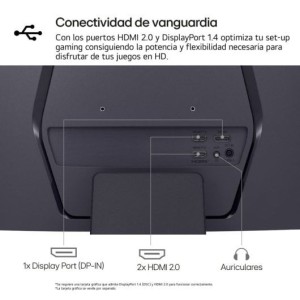 Monitor LG UltraGear 32GS60QC-B 31.5" LED VA QHD 180Hz FreeSync Curva