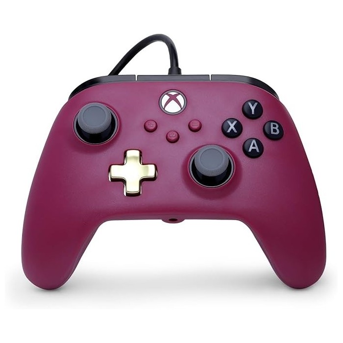 Mando con cable PowerA Advantage Plus para Xbox Series X|S - Rubí controles analógicos con efecto Hall