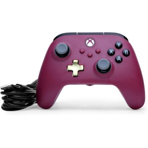 Mando con cable PowerA Advantage Plus para Xbox Series X|S - Rubí controles analógicos con efecto Hall