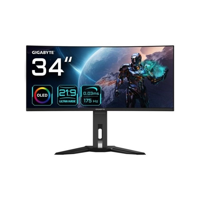 Monitor Gigabyte MO34WQC 34" QD-OLED UltraWide QHD 175Hz 0.03ms Altura Ajustable FreeSync Premium Pro Curva