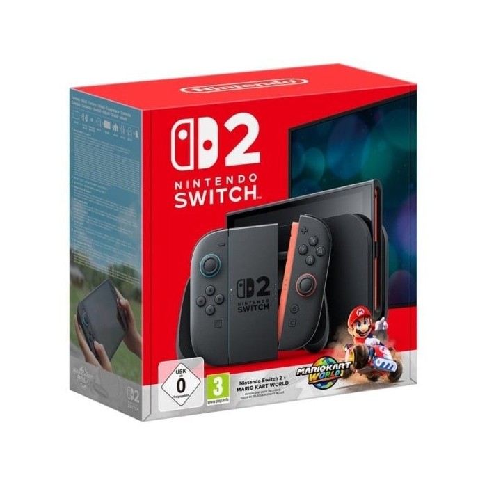 Nintendo Switch 2 7.9" FullHD HDR 120Hz 256GB Magnetic Joy-Con Modo Ratón Azul/Rojo + Mario Kart World