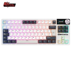 Teclado para Mac y Windows Royal Kludge RKS85 ISO-ES RGB Hot-Swappable Switch Beige Wireless White Night