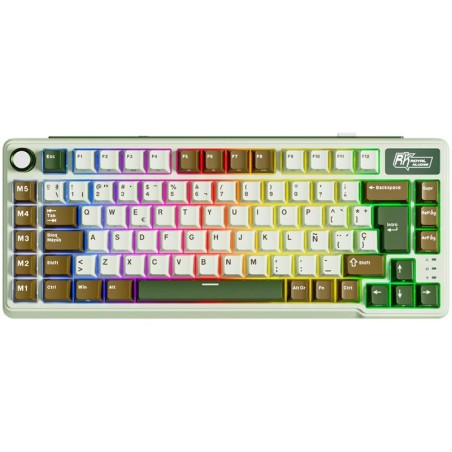Teclado para Mac y Windows Royal Kludge RKL75 ISO-ES RGB Hot-Swappable Switch Cream Wireless Palm Green