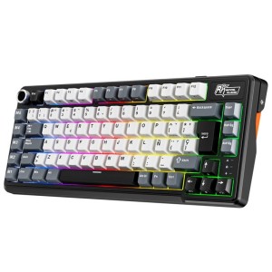 Teclado para Mac y Windows Royal Kludge RKL75 ISO-ES RGB Hot-Swappable Switch Cream Wireless Knight Black