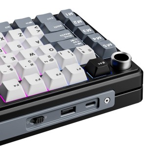 Teclado para Mac y Windows Royal Kludge RKL75 ISO-ES RGB Hot-Swappable Switch Beige Wireless Knight Black