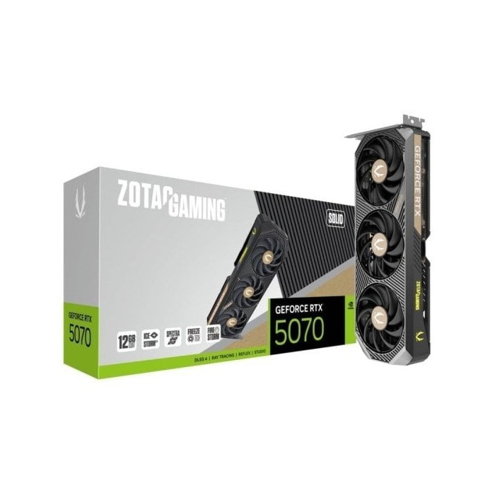 Tarjeta Gráfica ZOTAC GAMING GeForce RTX 5070 SOLID 12GB GDDR7 Reflex 2 RTX AI DLSS4