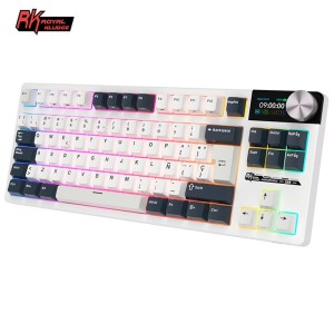 Teclado para Mac y Windows Royal Kludge RKS85 ISO-ES RGB Hot-Swappable Switch Cloud Wireless White Night