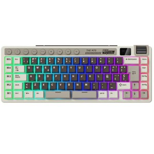 Teclado para Mac y Windows Royal Kludge RKM70 ISO-ES RGB Hot-Swappable Switch Beige Wireless Mokko Grey