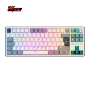 Teclado para Mac y Windows Royal Kludge R87Pro ISO-ES RGB Hot-Swappable Switch Brown Half Grey