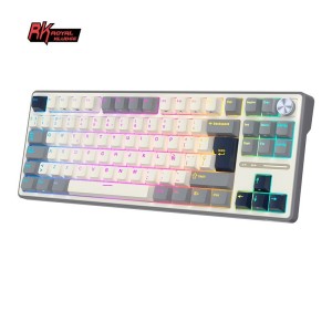 Teclado para Mac y Windows Royal Kludge R87Pro ISO-ES RGB Hot-Swappable Switch Brown Half Grey