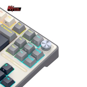 Teclado para Mac y Windows Royal Kludge R87Pro ISO-ES RGB Hot-Swappable Switch Brown Half Grey