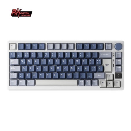 Teclado Gaming Royal Kludge RKM75 ISO-ES Hot-Swappable Switch Brown Wireless Ocean Blue