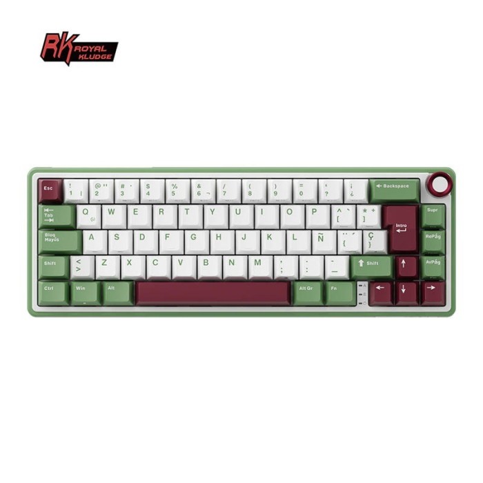 Teclado para Mac y Windows Royal Kludge RKR65 ISO-ES Hot-Swappable Switch Chartreuse Green Sand