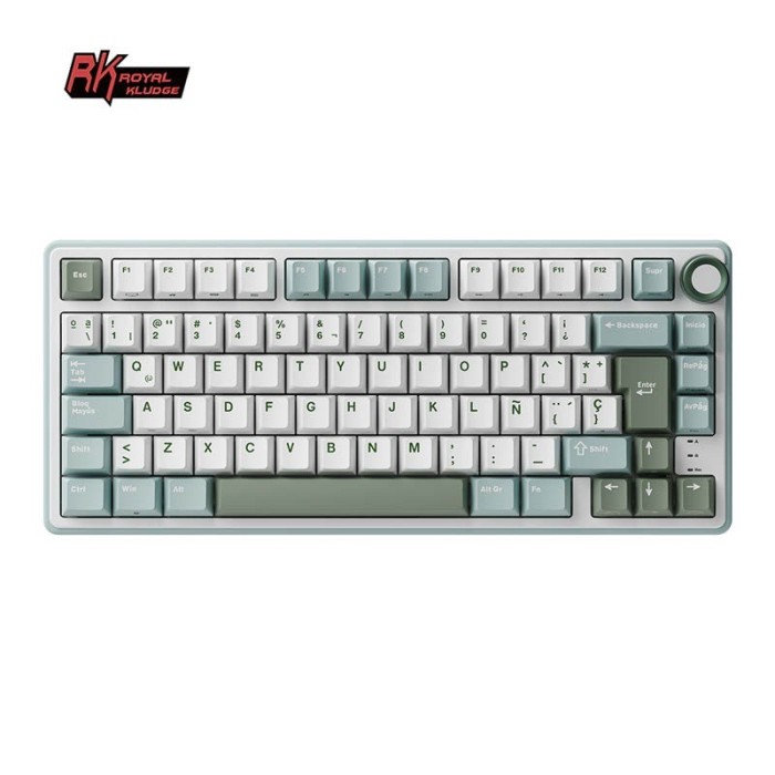 Teclado para Mac y Windows Royal Kludge RKR75 ISO-ES Hot-Swappable Switch Brown Skycyan
