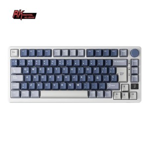 Teclado para Mac y Windows Royal Kludge RKM75 ISO-ES Hot-Swappable Switch Silver Speed Wireless Ocean Blue