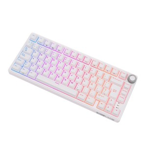 Teclado para Mac y Windows Royal Kludge RKR75 ISO-ES Hot-Swappable Switch Silver Speed White Edition