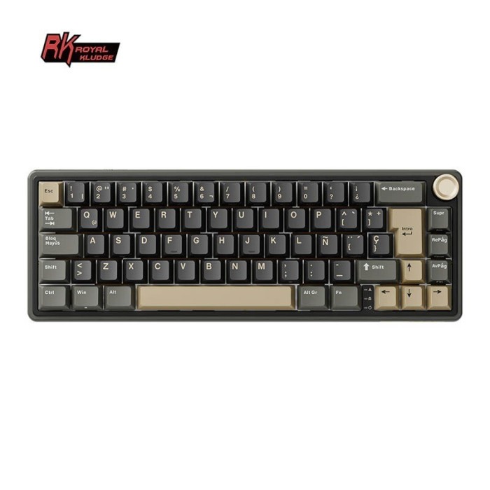 Teclado para Mac y Windows Royal Kludge RKR65 ISO-ES Hot-Swappable Switch Brown Phantom