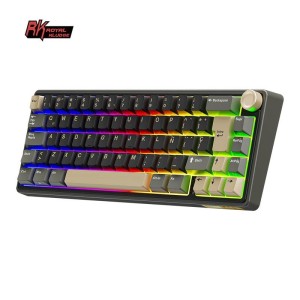 Teclado para Mac y Windows Royal Kludge RKR65 ISO-ES Hot-Swappable Switch Brown Phantom
