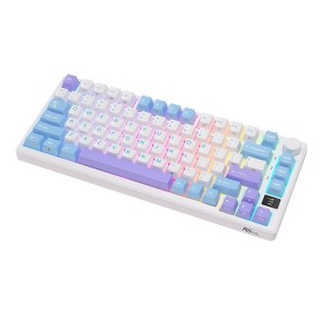Teclado para Mac y Windows Royal Kludge RKM75 RGB ISO-ES Hot-Swappable Switch Brown Wireless Taro Milk